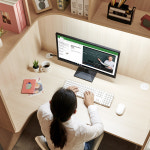 e스마트 무아르 프리미엄 1인 가정용 독서실책상 H1800