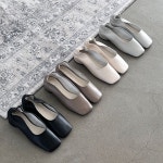 여성 민자 단화 고무줄 밴딩 심플 플랫슈즈