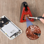 JCD 820 알루미늄 합금 전기 납땜 인두 스탠드 홀더 용접 청소 구리 볼 솔더 와이어 RMA 플럭스