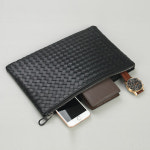 남자 양가죽 클러치백 여성 격자무늬 손가방 남여 공용 사무 용가방 일수 파우 치가방