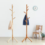 우디홈 스탠드 옷걸이 원목 스탠딩 우드 행거 엣지형