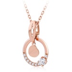 로즈골드 금 큐빅 라운드 목걸이 펜던트 펜던트 KS114