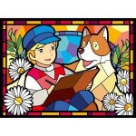 플란다스의 개 들 꽃 우정 패브릭 보석십자수 38x52 608QVS78