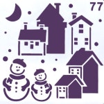 스텐실 도안 눈사람마을 B-07-077