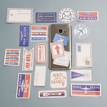 빈티지 라벨 스티커 비행기