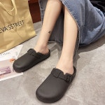 남자 여성 버클 포인트 슬리퍼 검정색 블로퍼 실내화