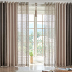 뷰하우스 겐트 아일렛 투톤 암막커튼 커튼봉세트