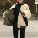 여성 항공 점퍼 양면 잠바 손목 밑단 시보리