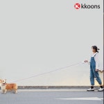 꾼스 꼬임방지 자동 강아지 리드줄 LED 산책줄무료교환반품