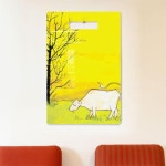 꾸밈 nu029-행잉액자 황금들판과한우 세로대형