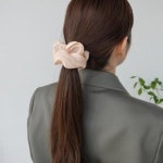 옷자락 여자 정장 여성스러운 솔리드 블라썸 슈슈 머리끈