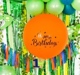 레터링풍선스티커 생일스타블랙 생일 파티 메세지