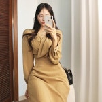 드레스날다 여신핏 허리밴딩 셔링 랩스타일 롱 원피스