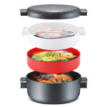 로이첸 로이첸 3IN1 요리의왕 멀티 쿠커세트 4P 전자렌지 만능 조리용기 냄비 찜기 구이판