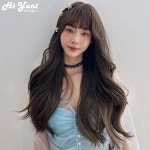 하이유니 그레이스 웨이브 펌 롱 헤어 긴머리 통가발 가발 거치대 세트 허니브라운 1개