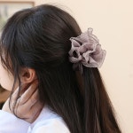 엔젤슈슈 쉬폰 더블 레이어 곱창밴드 코코아 머리끈