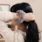 엔젤슈슈 쉬폰 더블 레이어 곱창밴드 코코아 머리끈
