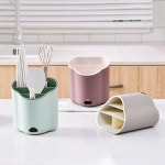 무타공 벽부착형 물빠짐 수저통 수저보관함 젓가락통 그린