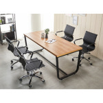 미니 소회의실 상담실 4인용 테이블 바퀴의자4p 세트 사무용 회사 책상 1200세트 유리화이트