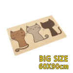 삼냥이 캐릭터 PVC 주방매트 코일형 인테리어 다용도 현관 부엌 발매트 60 x