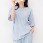 여자 라운드넥 반팔 티셔츠 감성 캐주얼 데일리