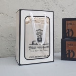 화이트톤 투명 세로 직사각쇼핑백 종이가방 중