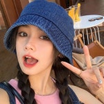 베이직 데님 버킷햇 청 벙거지 모자