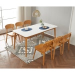 습기강한 고무나무 원목 6인용 식탁 의자 set 3색 북유럽 넓은 좋 식탁세트