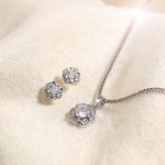 샤인플라워 목걸이 귀걸이 세트 액세서리