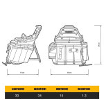 터프빌트 터프빌트 TOUGHBUILT 초대형 도구 키트 어깨 끈이있는 전기 기사 특수 벨트 버클 보관 가방 TB-CT-104