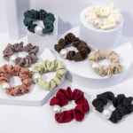 진주 펄 헤어 곱창 머리끈 헤어악세사리 헤어끈 그린