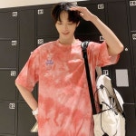 페인트티셔츠 예술감각 듬뿍 남자 반팔 물감티 라운드