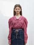 니어앤디어 PUFF SLEEVE CHECK SHIRT PK