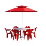 야외용 테이블 세트 파라솔 편의점 테라스 의자 6개