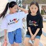 제니 제니 제니 JN 에브리원 티셔츠 여름 여아 주니어 면 라운드 반팔 티 반티 단체티