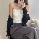 라엔 여성 브라탑 캡내장 나시 일자 이너 나시티