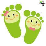 가꿈 미끄럼방지 축광 발바닥 스티커 5매입 주황