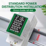 Din 레일 전기 디지털 전력 미터 와트 Kwh 전력계 모니터 전류계 전압 AC 100A PZEM-008 50-300V
