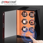 FRUCASE 자동 시계용 와인더 LCD 터치 스크린 원격 제어 LED 조명 보관 수집기 캐비닛 박스