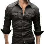 SAMARA 남성 청남방 데님 청셔츠