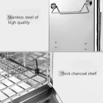 캠핑 목재 스토브 스테인레스 스틸 접이식 미니 숯불 그릴 야외 바베큐 가든 피크닉