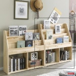 원목 전면책꽂이 어린이집 유치원 학원 펜션 매거진랙 수납 정리선반