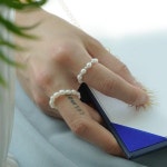 Dahlia 담수 진주 비즈 반지 링 2type 핸드메이드 925 우정 원석반지