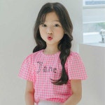 아이러브제이 아이러브제이 제인 체크 셔링 반팔 티 JUUTO46