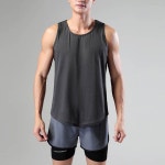 헬스나시 크로스핏 운동복 퀵드라이 민소매 상의 차콜