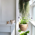 3개셋트 공중걸이 토분 S303 화이트줄무늬 12 16 20