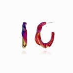 제이마당 오로라 레인보우 라욷드원형꼬임링귀걸이