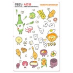 꾸밈인스스티커 깜찍이음식캐릭터2 A0759