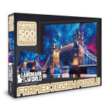 학산문화사 타워 브릿지의 은하수 가득한 밤 미니 액자패키지 직소퍼즐 500피스 도시풍경