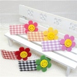 이쁜 스마일꽃체크딱핀중 똑딱핀 8422532